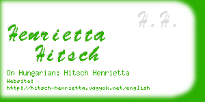 henrietta hitsch business card